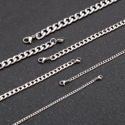 Hip-Hop Retro Solid Color Titanium Steel Men'S Necklace