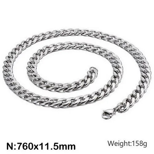 Hip-Hop Retro Solid Color Titanium Steel Men'S Necklace