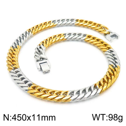 Hip-Hop Retro Solid Color Titanium Steel Plating 18K Gold Plated Men'S Necklace