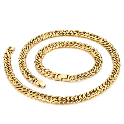 Hip-Hop Retro Solid Color Titanium Steel Plating 18K Gold Plated Men'S Necklace