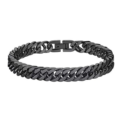 Hip-Hop Retro Solid Color Titanium Steel Plating Men'S Bracelets