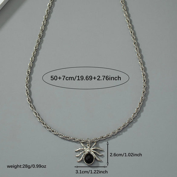 Hip-Hop Retro Spider Alloy Women'S Pendant Necklace