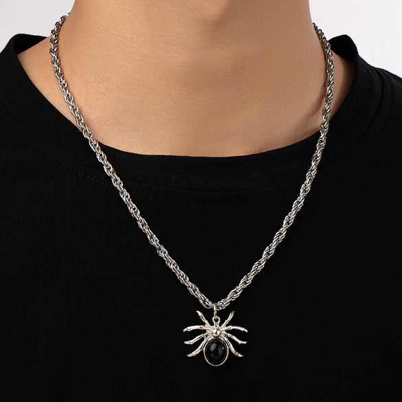 Hip-Hop Retro Spider Alloy Women'S Pendant Necklace