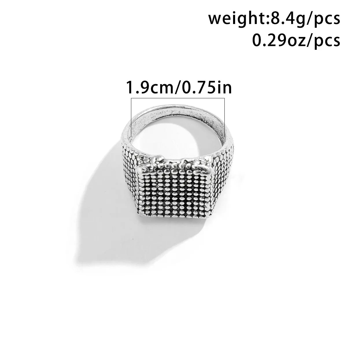 Hip-Hop Retro Square Alloy Men'S Rings