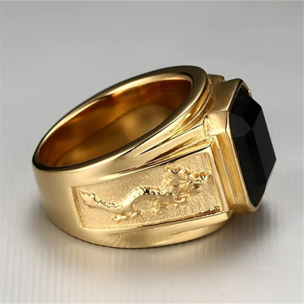 Hip-Hop Retro Square Alloy Plating Unisex Rings