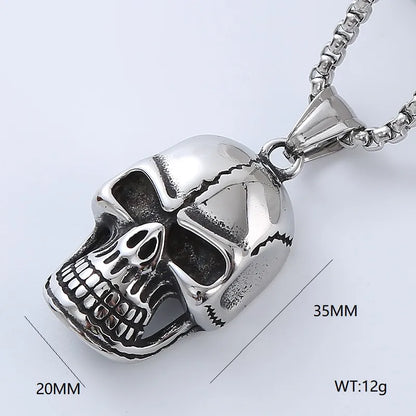 Hip-Hop Retro Streetwear Skull 304 Stainless Steel No Inlaid Men'S Necklace Pendant