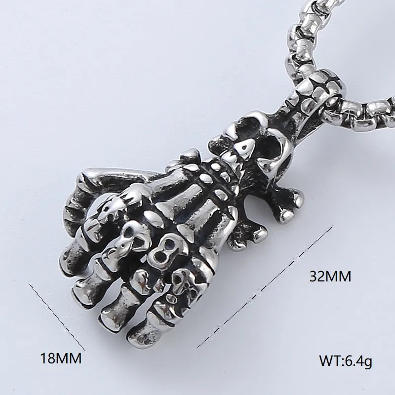 Hip-Hop Retro Streetwear Skull 304 Stainless Steel No Inlaid Men'S Necklace Pendant