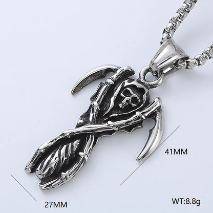 Hip-Hop Retro Streetwear Skull 304 Stainless Steel No Inlaid Men'S Necklace Pendant