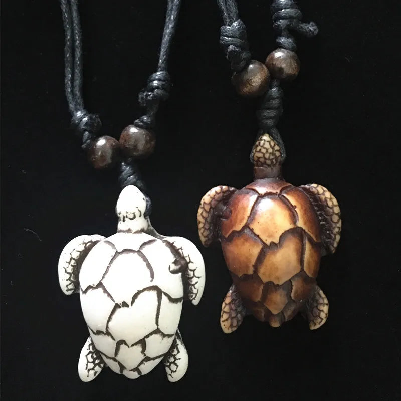 Hip-Hop Retro Tortoise Resin Men'S Pendant Necklace