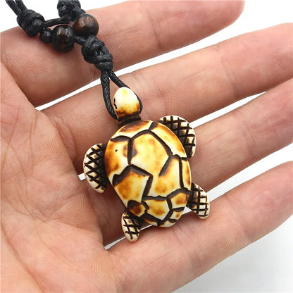 Hip-Hop Retro Tortoise Resin Men'S Pendant Necklace