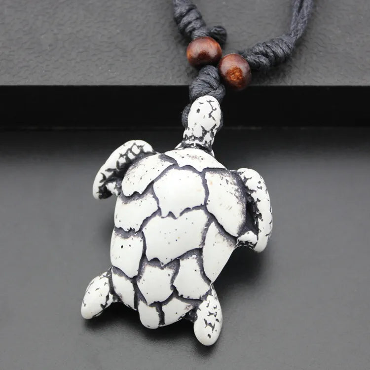 Hip-Hop Retro Tortoise Resin Men'S Pendant Necklace