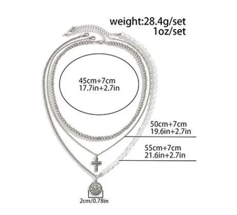 Hip-Hop Retro U Shape Imitation Pearl Alloy Plating Men'S Layered Necklaces