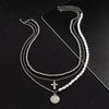 Hip-Hop Retro U Shape Imitation Pearl Alloy Plating Men'S Layered Necklaces