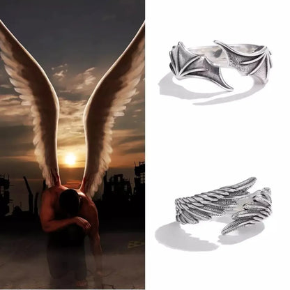 Hip-hop Retro Wings Alloy Asymmetrical Plating Gold Plated Men's Rings