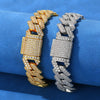 Hip Hop Rhombus Cuban Chain Microinlaid Zircon Copper Bracelet Unisex