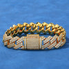 Hip Hop Rhombus Cuban Chain Microinlaid Zircon Copper Bracelet Unisex