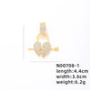 1 Piece 304 Stainless Steel Alloy Copper Rhinestones K Gold Plated Animal Cross Letter