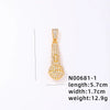 1 Piece 304 Stainless Steel Alloy Copper Rhinestones K Gold Plated Animal Cross Letter