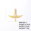 1 Piece 304 Stainless Steel Alloy Copper Rhinestones K Gold Plated Animal Cross Letter