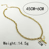 304 Stainless Steel 14K Gold Plated Hip-Hop Rock Polishing Enamel Plating Cattle Pendant Necklace