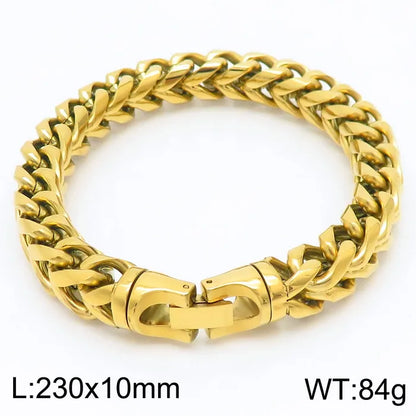 Wholesale Jewelry Hip-Hop Rock Classic Style Geometric Solid Color Titanium Steel 18K Gold Plated Plating Bracelets Necklace