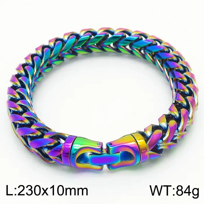 Wholesale Jewelry Hip-Hop Rock Classic Style Geometric Solid Color Titanium Steel 18K Gold Plated Plating Bracelets Necklace