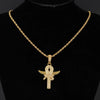 Hip-Hop Rock Cross Eye Of Horus Stainless Steel Alloy Inlay Rhinestones Unisex Pendant Necklace