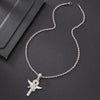 Hip-Hop Rock Cross Eye Of Horus Stainless Steel Alloy Inlay Rhinestones Unisex Pendant Necklace