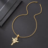 Hip-Hop Rock Cross Eye Of Horus Stainless Steel Alloy Inlay Rhinestones Unisex Pendant Necklace