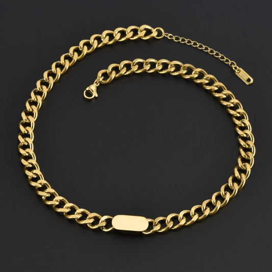 Hip-hop Rock Geometric Titanium Steel Plating Bracelets Necklace