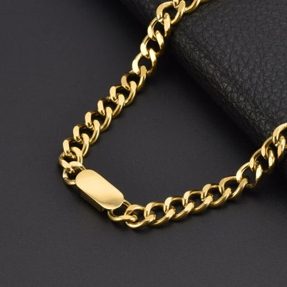 Hip-hop Rock Geometric Titanium Steel Plating Bracelets Necklace