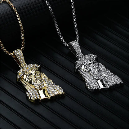 Hip-Hop Rock Modern Style Solid Color 304 Stainless Steel Alloy Plating Inlay Rhinestones K Gold Plated Rhodium Plated Men'S Pendant Necklace