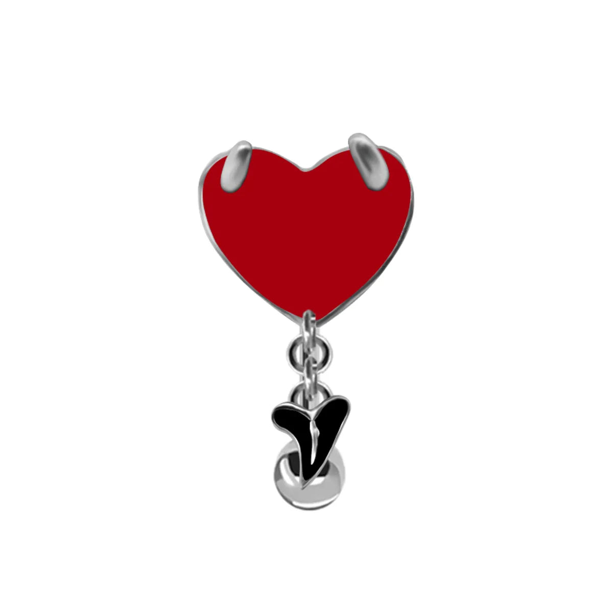 Hip-Hop Rock Punk Heart Shape Wings Bat Stainless Steel Alloy Copper Plating Chain Inlay Rhinestones Zircon White Gold Plated Gold Plated Belly Ring