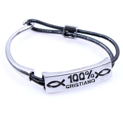 Hip-Hop Rock Punk Infinity Skull Pu Leather Alloy Leather Braid Men'S Bracelets