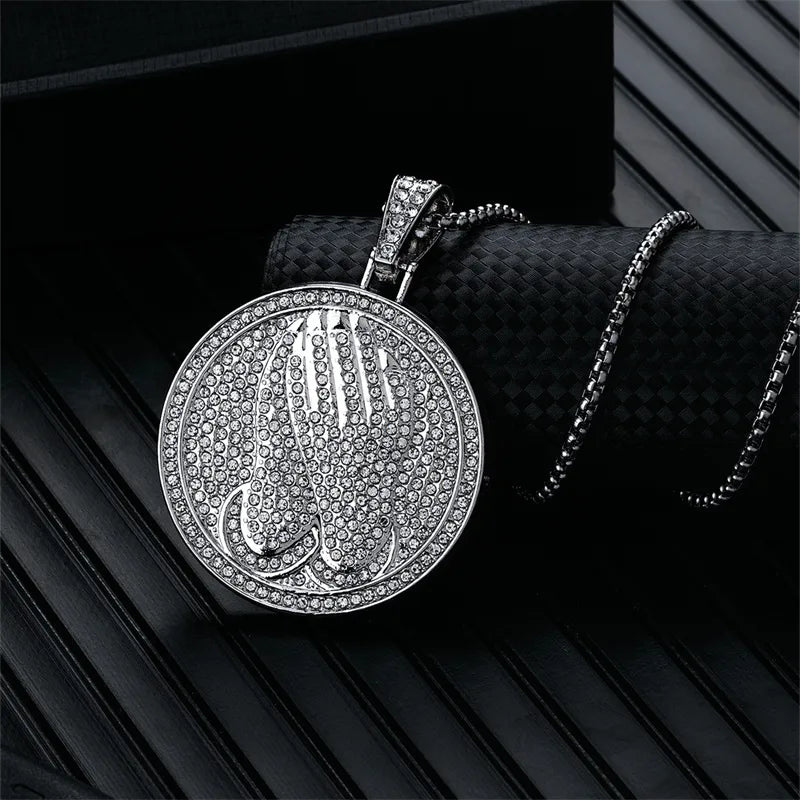 Hip-Hop Rock Punk Solid Color 304 Stainless Steel Alloy Plating K Gold Plated Rhodium Plated Men'S Pendant Necklace