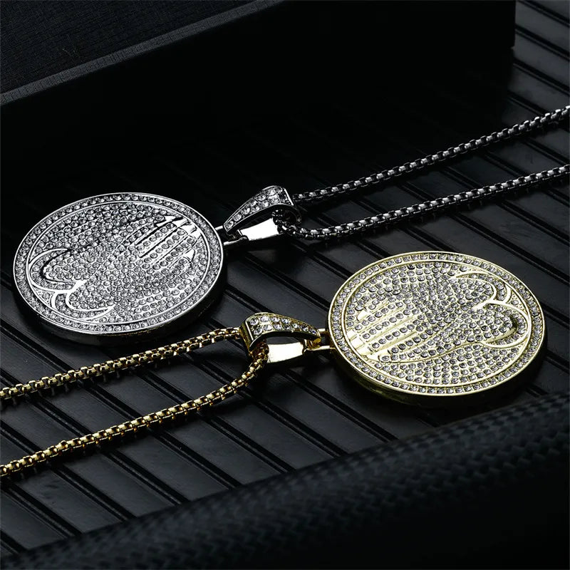 Hip-Hop Rock Punk Solid Color 304 Stainless Steel Alloy Plating K Gold Plated Rhodium Plated Men'S Pendant Necklace