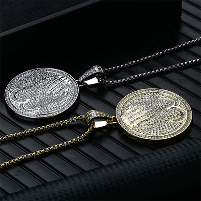 Hip-Hop Rock Punk Solid Color 304 Stainless Steel Alloy Plating K Gold Plated Rhodium Plated Men'S Pendant Necklace