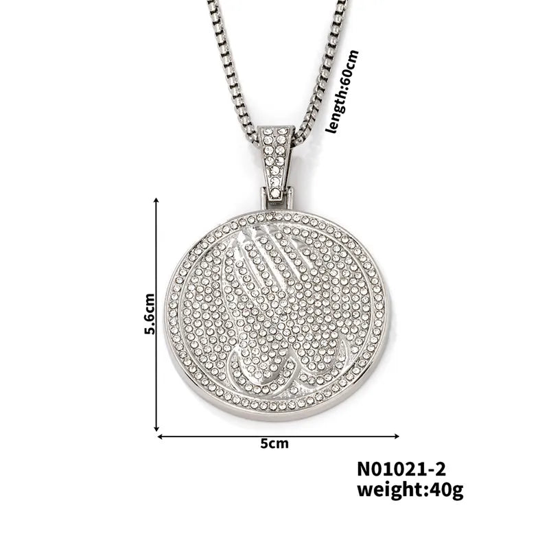 Hip-Hop Rock Punk Solid Color 304 Stainless Steel Alloy Plating K Gold Plated Rhodium Plated Men'S Pendant Necklace