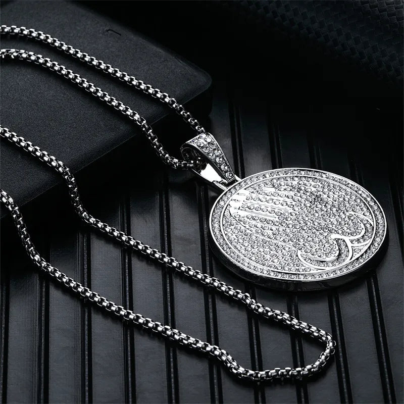 Hip-Hop Rock Punk Solid Color 304 Stainless Steel Alloy Plating K Gold Plated Rhodium Plated Men'S Pendant Necklace