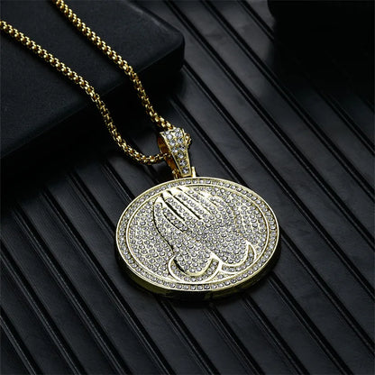 Hip-Hop Rock Punk Solid Color 304 Stainless Steel Alloy Plating K Gold Plated Rhodium Plated Men'S Pendant Necklace