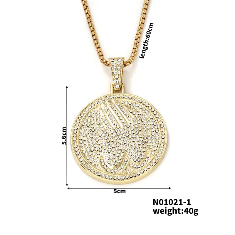 Hip-Hop Rock Punk Solid Color 304 Stainless Steel Alloy Plating K Gold Plated Rhodium Plated Men'S Pendant Necklace