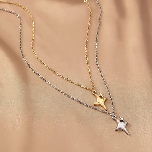 Hip-hop Rock Punk Star Alloy Zinc Unisex Pendant Necklace