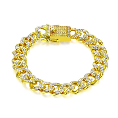 Hip-hop Rock Simple Style Twist Alloy Plating Metal Button Inlay Rhinestones 18k Gold Plated Gold Plated Silver Plated Unisex Bracelets