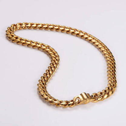 304 Stainless Steel 18K Gold Plated Hip-Hop Rock Plating Solid Color Necklace