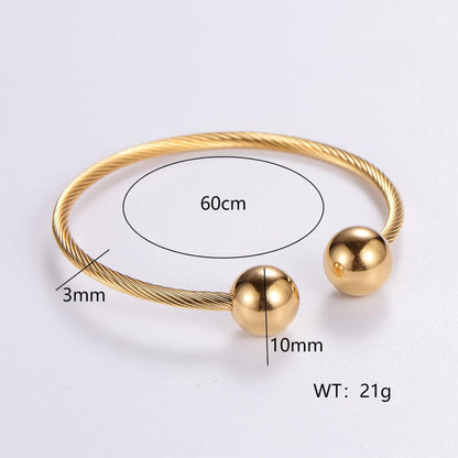 Hip-Hop Rock Solid Color 304 Stainless Steel 18K Gold Plated In Bulk