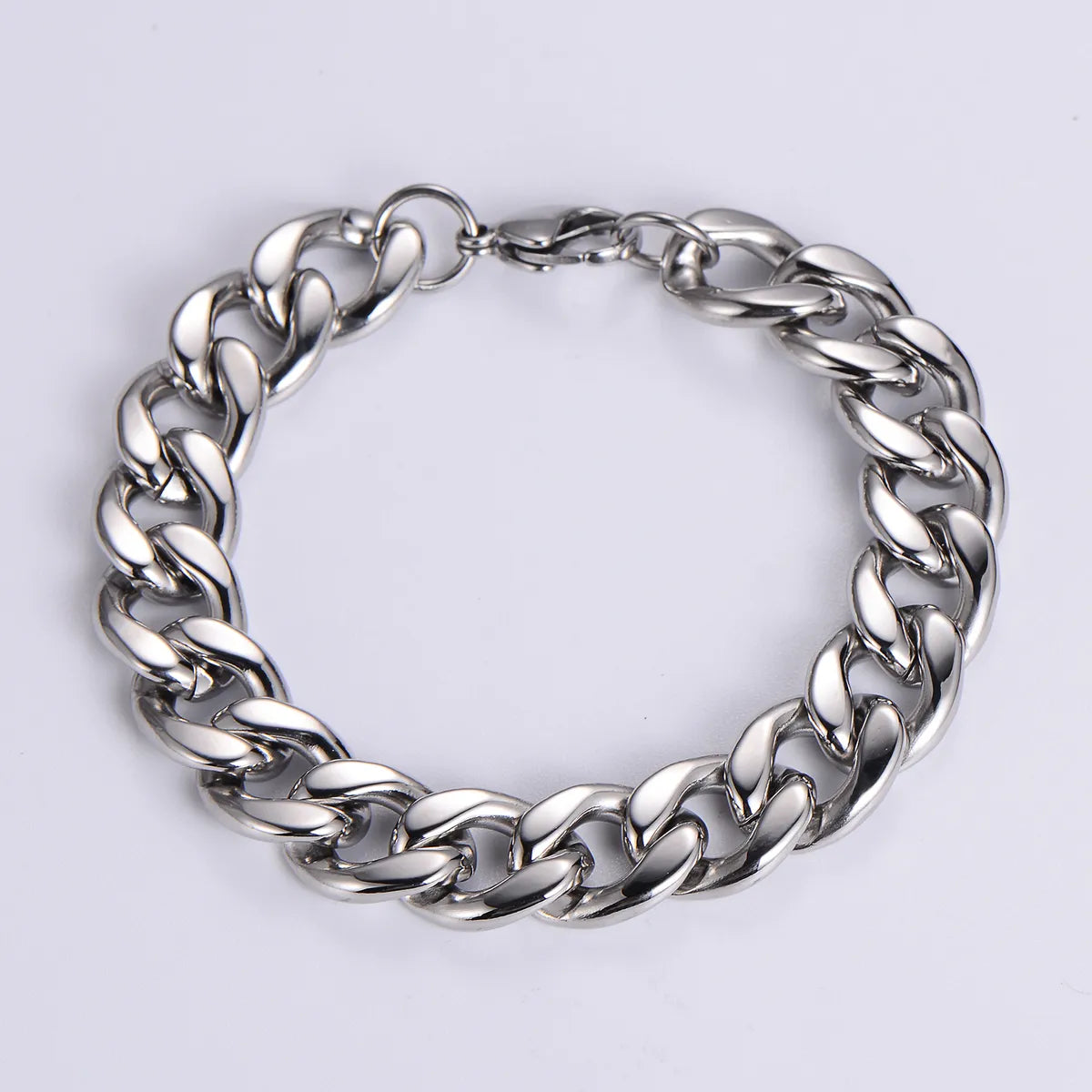 Hip-hop Rock Solid Color Stainless Steel Polishing Chain 18k Gold Plated Men's Bracelets