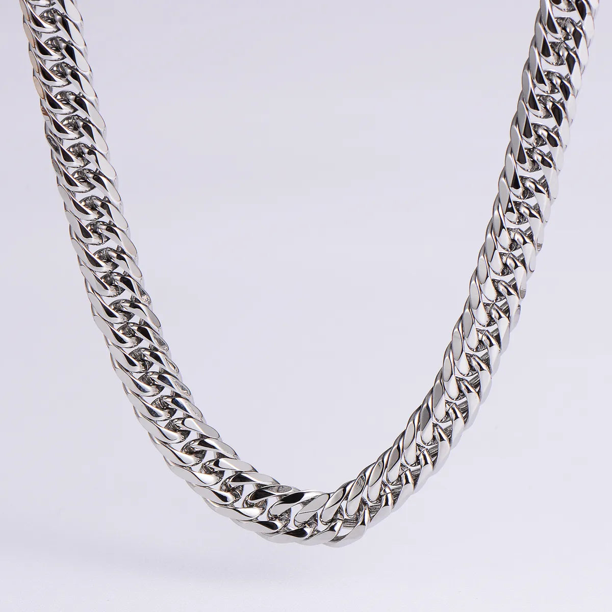 304 Stainless Steel Hip-Hop Rock Polishing Plating Solid Color Long Necklace