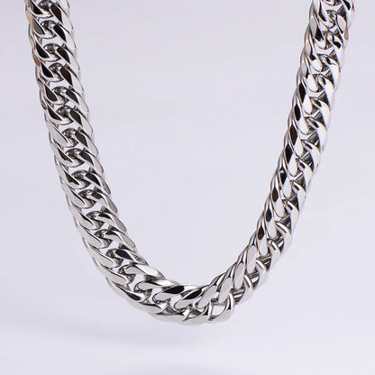 304 Stainless Steel Hip-Hop Rock Polishing Plating Solid Color Long Necklace