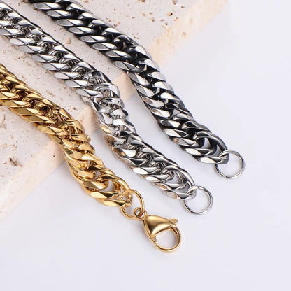 304 Stainless Steel Hip-Hop Rock Polishing Plating Solid Color Long Necklace