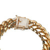 Hip Hop Rock Stainless Steel Cuban Chain Lock Necklace Bracelet With Geometric Pattern And Casting Process